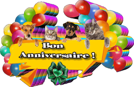 007 Animaux Bon Anniversaire Francese Messagi 