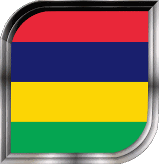 Square Mauritius Africa Flags 