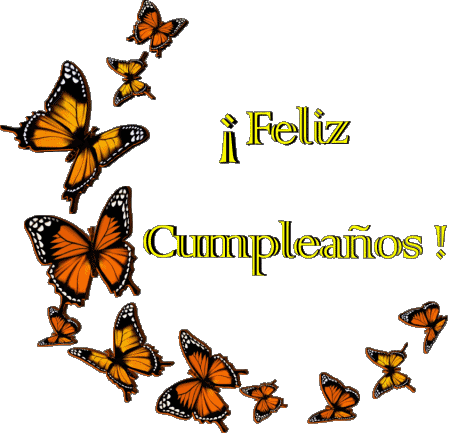 009 Transparent Background Mariposas Feliz Cumpleaños Spanish Messages 