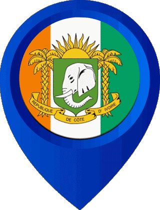 Standort-Pin Elfenbeinküste Afrika Fahnen 