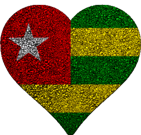 Heart Togo Africa Flags 