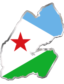 Carte Djibouti Afrique Drapeaux 
