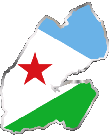 Mapa Djibouti África Banderas 