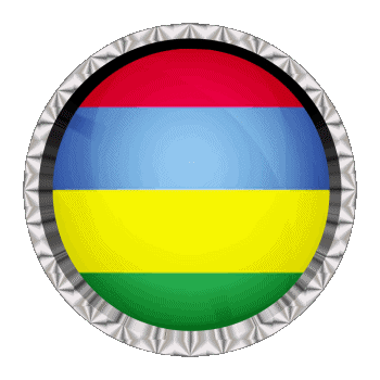 Round - Rings Mauritius Africa Flags 