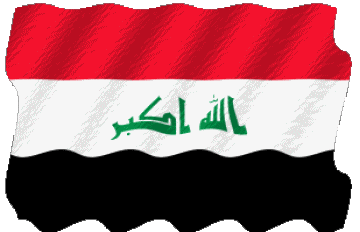 Waving Iraq Asia Flags 