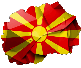 Karte Mazedonien Europa Fahnen 