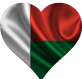 Coeur Madagascar Afrique Drapeaux 