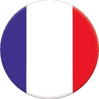 Round National France Flags 