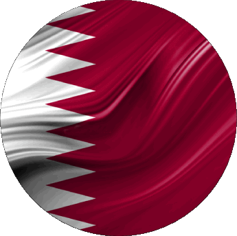 Round Qatar Asia Flags 