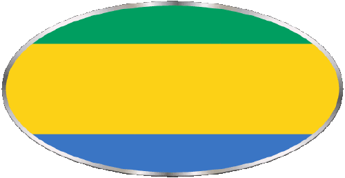 Ovale 01 Gabon Africa Bandiere 