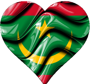 Cuore Mauritania Africa Bandiere 