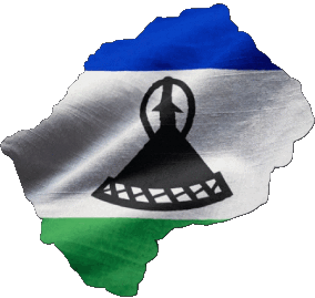 Karte Lesotho Afrika Fahnen 