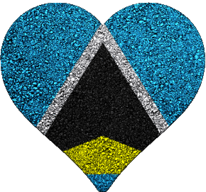 Heart St. Lucia America Flags 