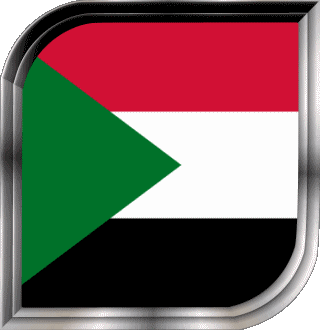 Square Sudan Africa Flags 