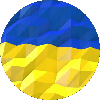 Round Ukraine Europe Flags 