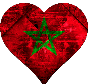 Heart Morocco Africa Flags 