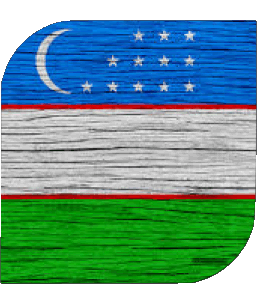 Quadrato Uzbekistan Asia Bandiere 