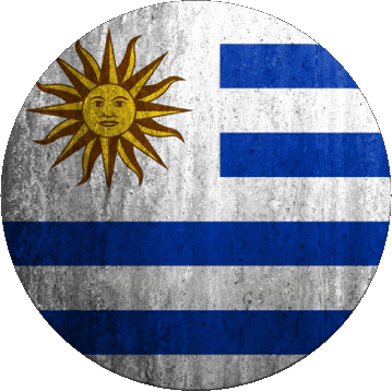 Runde Uruguay Amerika Fahnen 