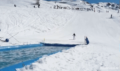 Water Slide Fail Ski Sports Humor -  Fun 