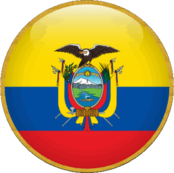 Runde Ecuador Amerika Fahnen 