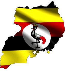 Mapa Uganda África Banderas 