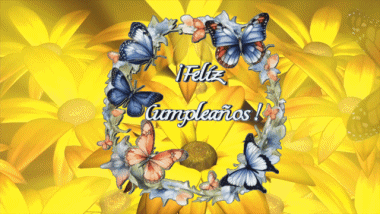 001 Fondo animado Mariposas Feliz Cumpleaños Español Mensajes 