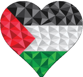 Corazón Palestina Asia Banderas 