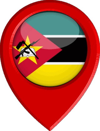 Epingle de Localisation Mozambique Afrique Drapeaux 