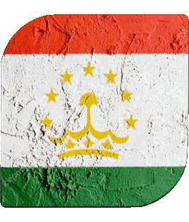 Quadrato Tajikistan Asia Bandiere 