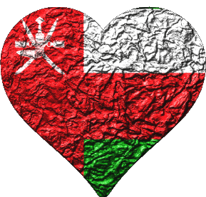 Corazón Oman Asia Banderas 