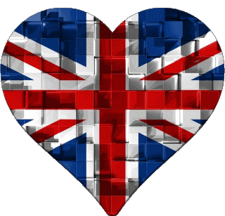 Coeur Royaume Uni Europe Drapeaux 