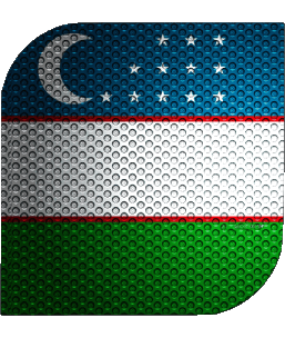 Carré Ouzbékistan Asie Drapeaux 