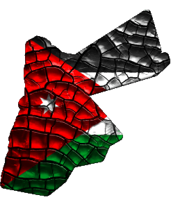 Carte Jordanie Asie Drapeaux 