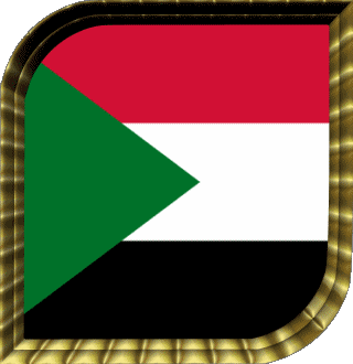Square Sudan Africa Flags 
