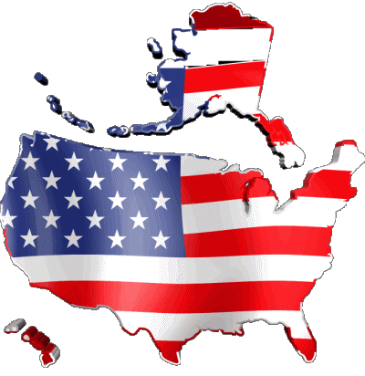carte U.S.A - National Amériques Drapeaux 
