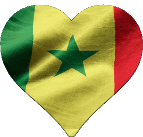Corazón Senegal África Banderas 