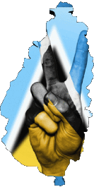 Map St. Lucia America Flags 