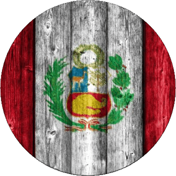 Round Peru America Flags 