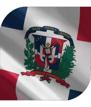 Carré République Dominicaine Amériques Drapeaux 