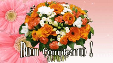 003 Sfondo animato Floreale Buon Compleanno Italiano Messagi 