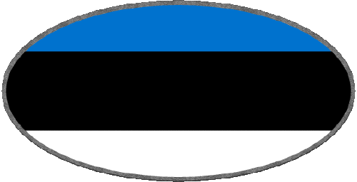 Oval Estland Europa Fahnen 