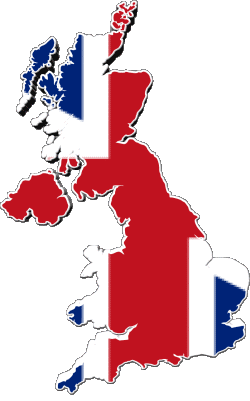Map UK Europe Flags 