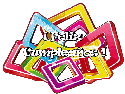 017 Fondo transparente Abstracto - Geométrico Feliz Cumpleaños Español Mensajes 