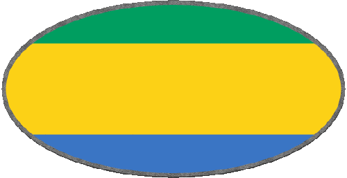 Ovale 01 Gabon Afrique Drapeaux 