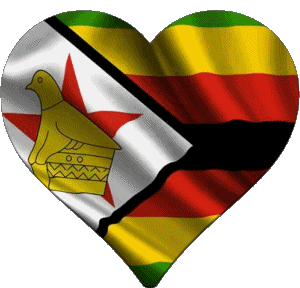 Corazón Zimbabue África Banderas 