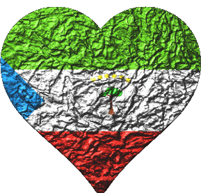 Heart Equatorial Guinea Africa Flags 