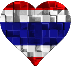 Corazón Tailandia Asia Banderas 