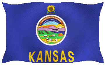 Ondulación Kansas U.S.A - Estados América Banderas 
