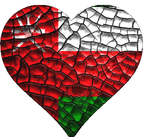 Cuore Oman Asia Bandiere 