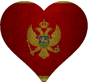 Corazón Montenegro Europa Banderas 